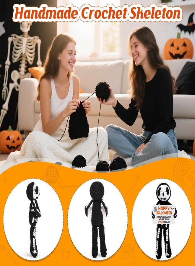 Hweijm Halloween Handmade Crochet Skeleton Gifts, Funny Crochet Spooky Collectible Decor, Cute Scary Trick or Treat Exchange Gifts for Teens Friend, Unique October Celebration Gag Gift Idea - Image 3